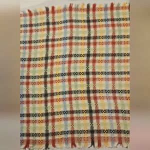 VINTAGE WOVEN TABLECLOTH WITH FRINGE